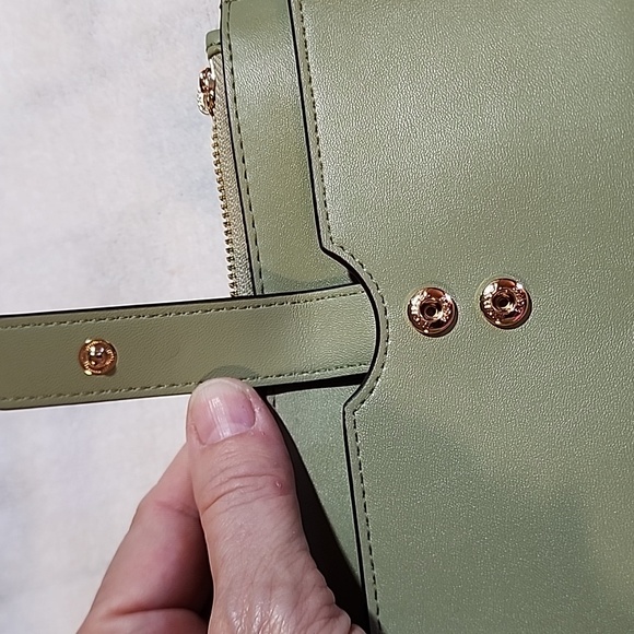 Michael Kors Jet Set Travel Double Zip Wristlet Wallet Light Sage New - Picture 10 of 13